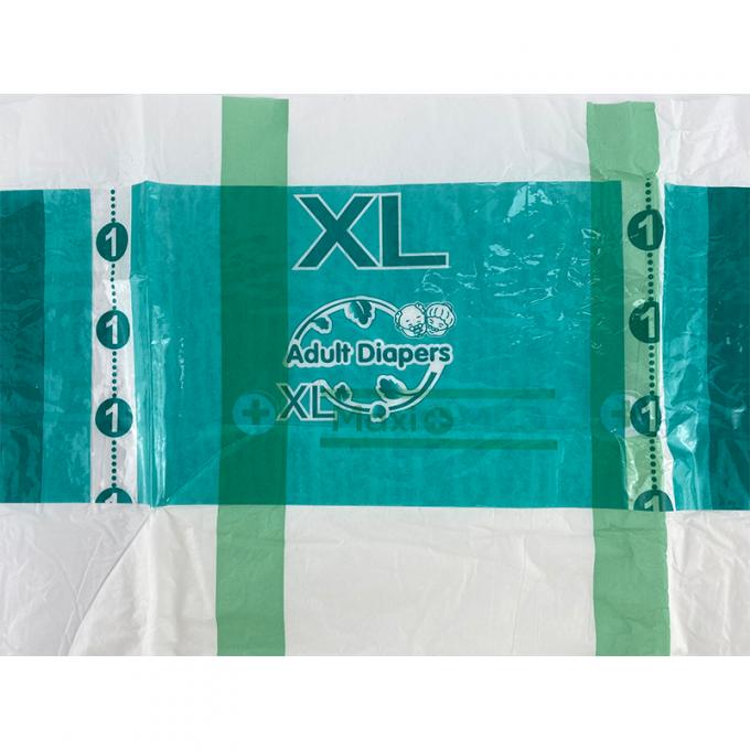 PE 필름 뒷면과 인쇄된 특징과 특징의 PE 테이프와 함께 매우 편안한 일회용 성인 기저귀 2