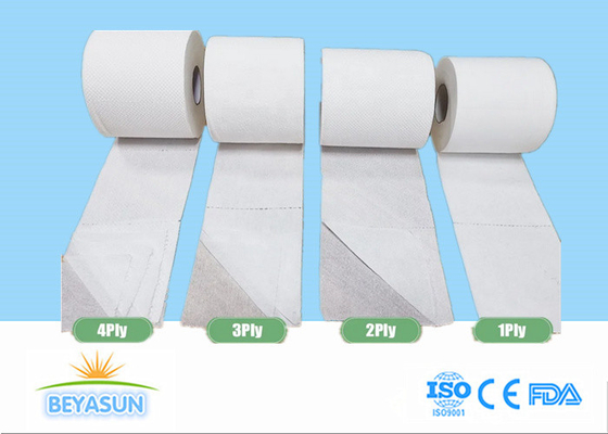 사용자 정의 가능한 2ply/3ply/4ply 흰색 강하고 흡수 가능한 화장실 / 호텔 / 가정용 화장실 튜브 롤 종이